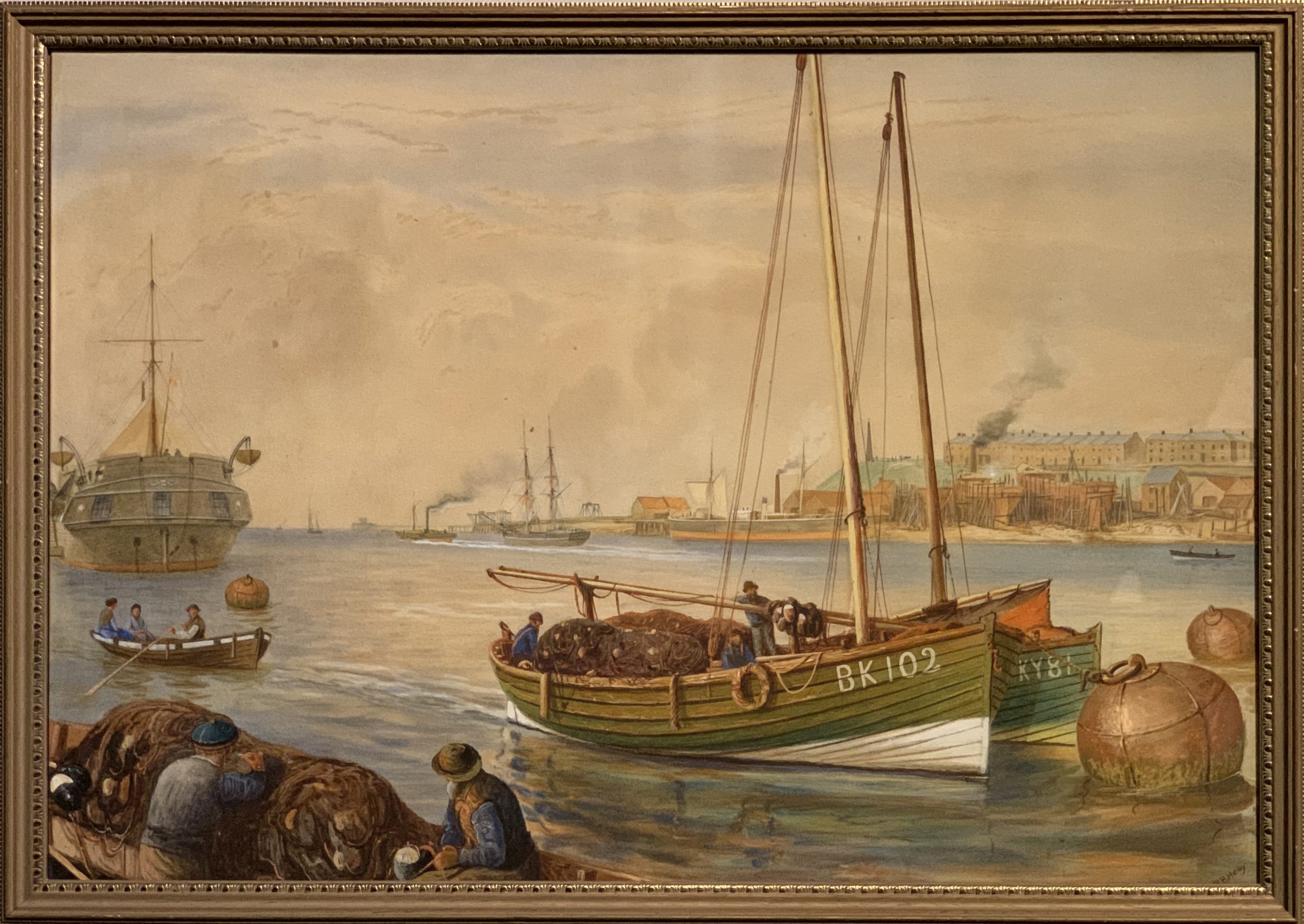 South Shields waterfront below Lawe Top and entrance to River Tyne