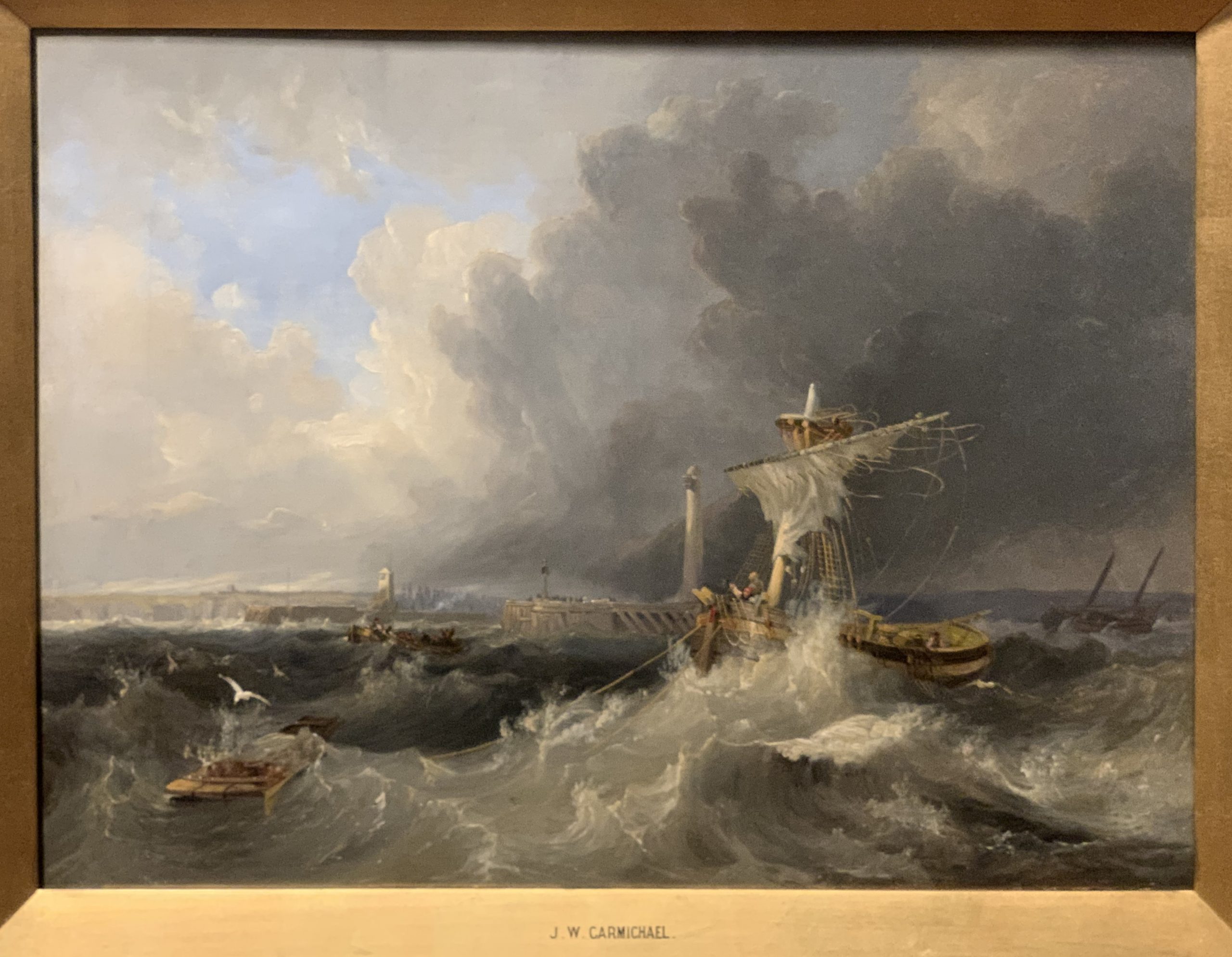 Sunderland Old Pier and Lighthouse with Ryhope Church in distance