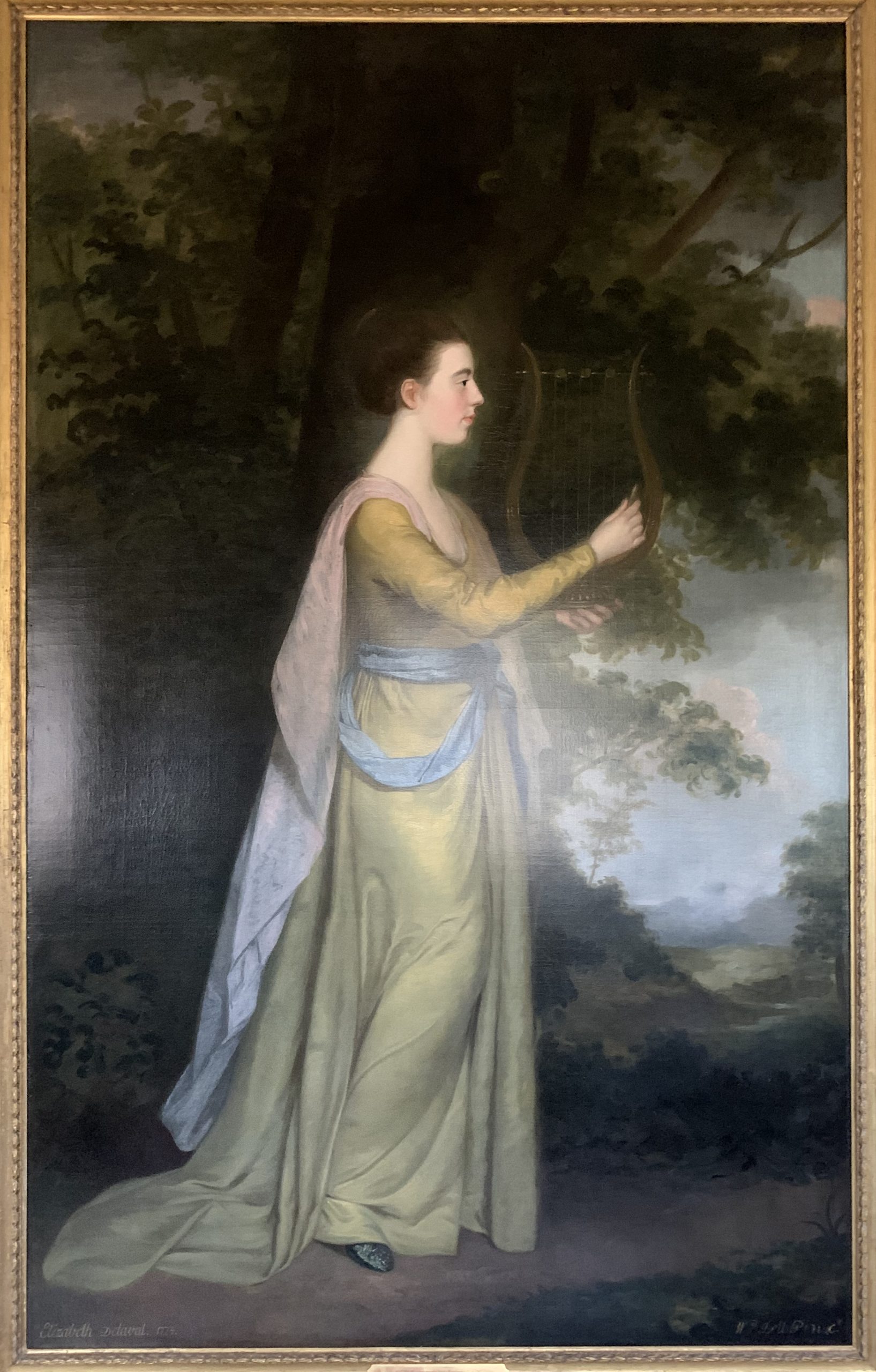 Elizabeth Delaval, later Lady Audley, playing a lyre in a landscape