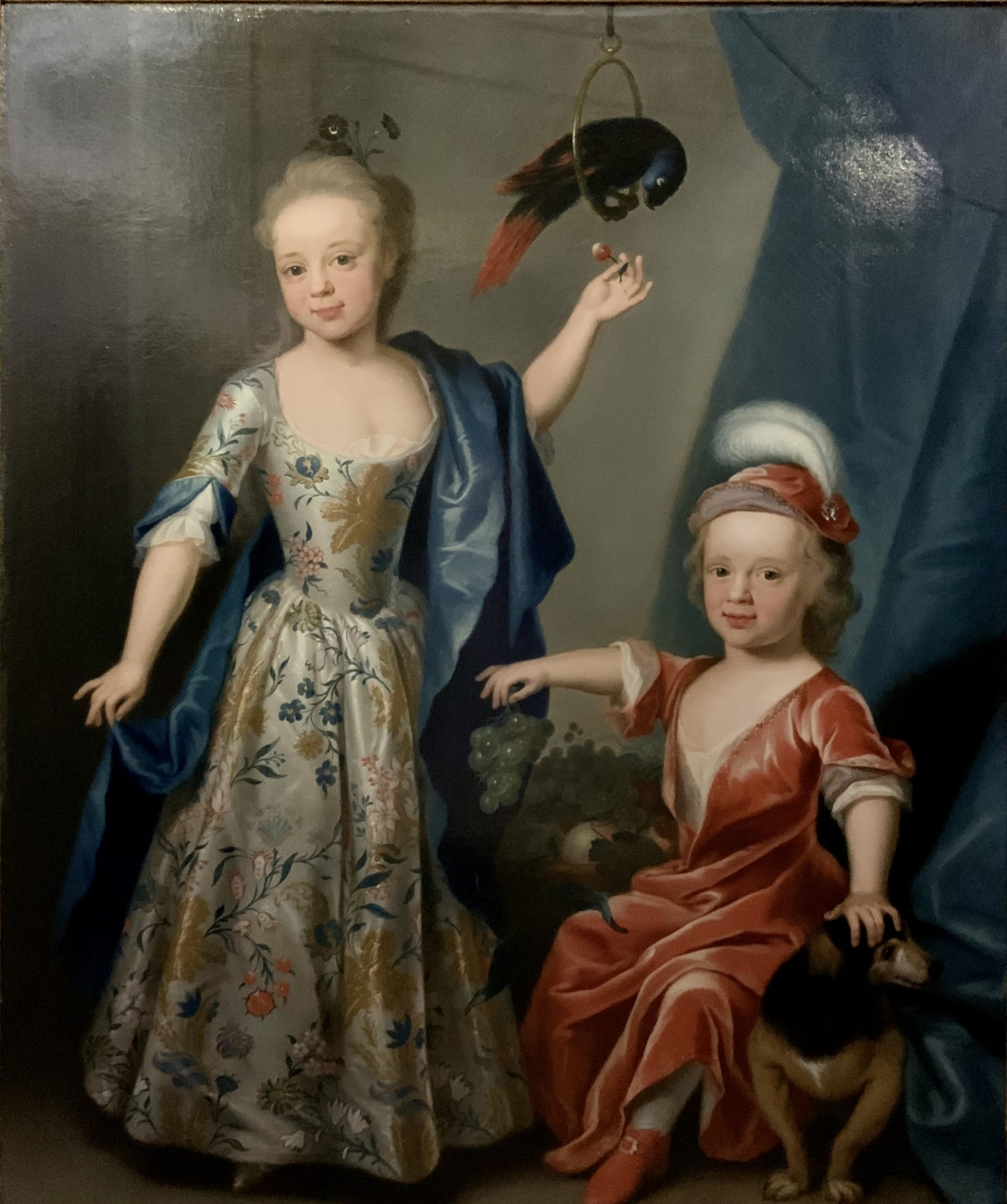 Edward Astley, later Sir Edward Astley, and his Sister Blanche as Children, with a Parrot and a Bunch of Grapes