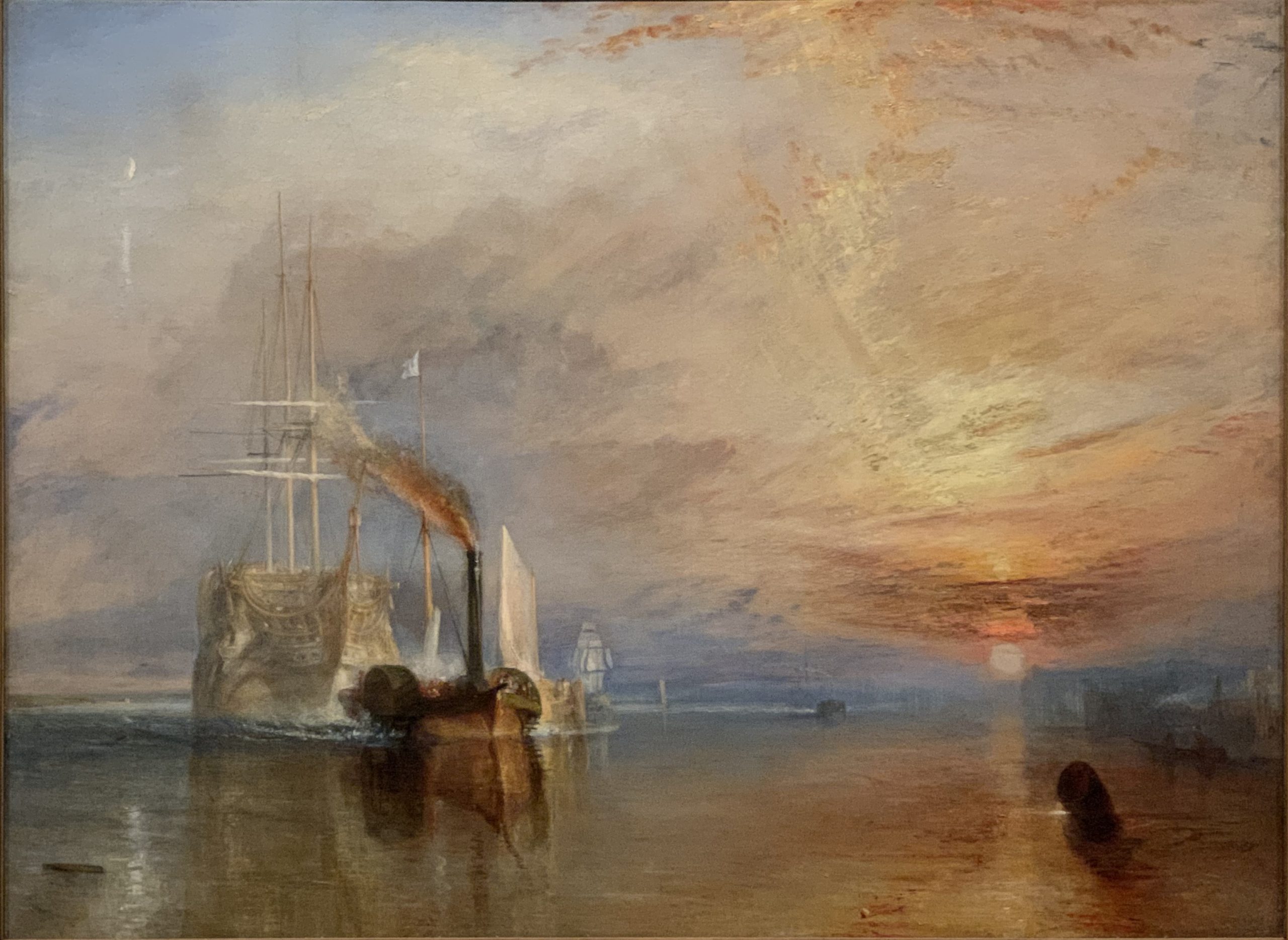 The Fighting Temeraire tugged to her last berth to be broken up, 1838