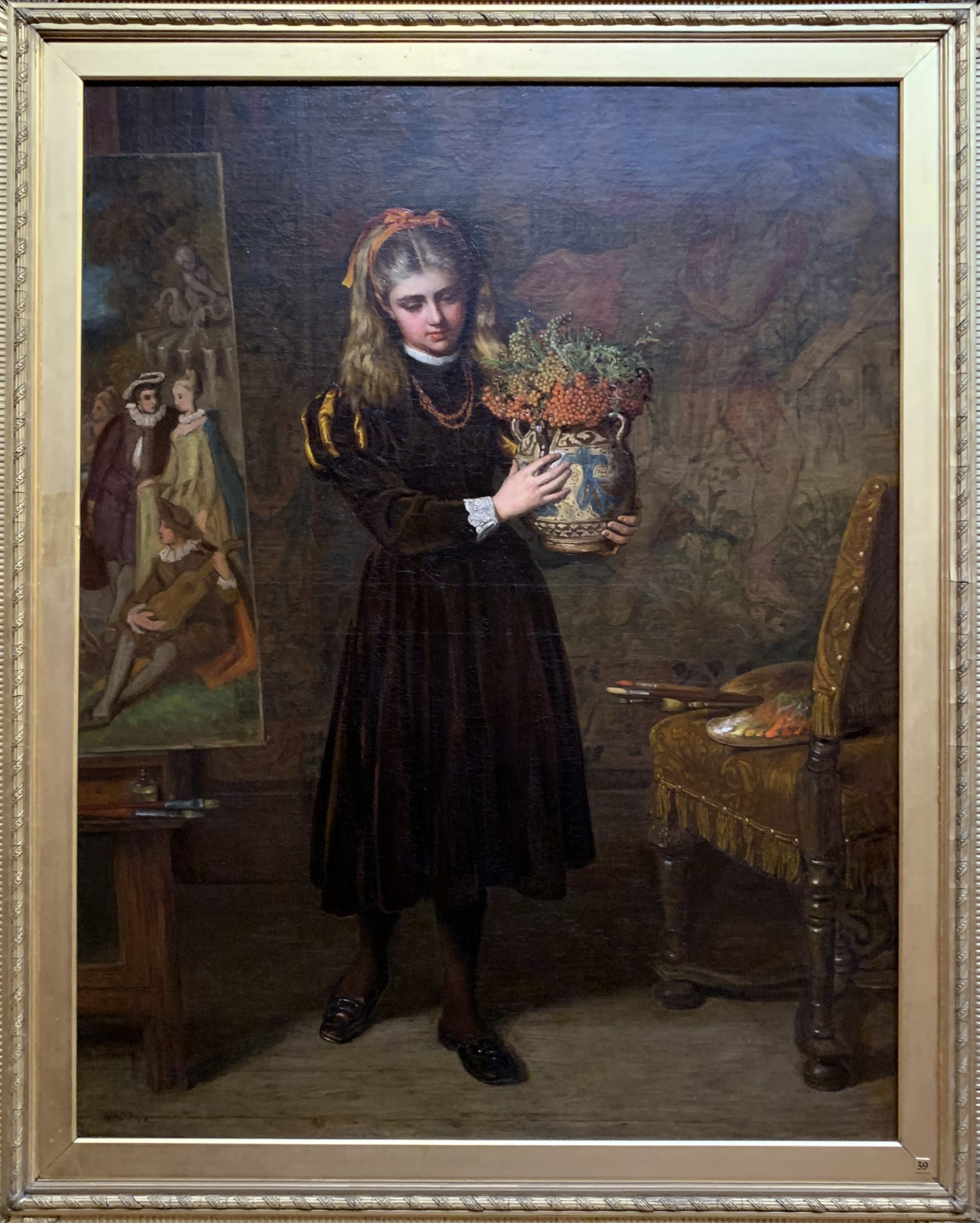 A Young Girl with Flowers