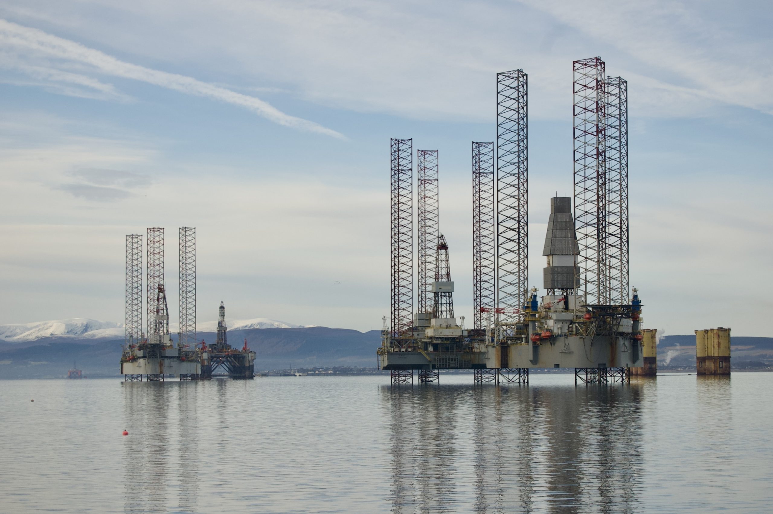 Oil rigs in Cromarty Firth