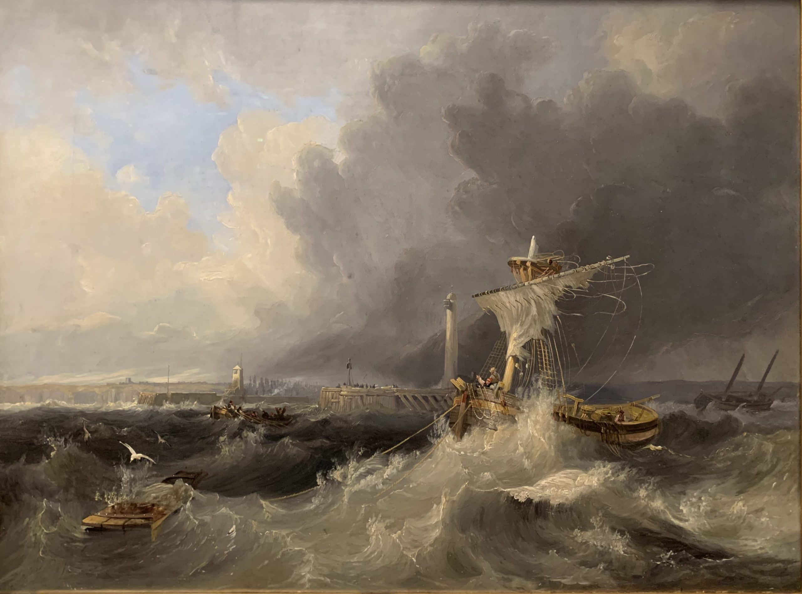 Sunderland Old Pier and Lighthouse with Ryhope Church in distance