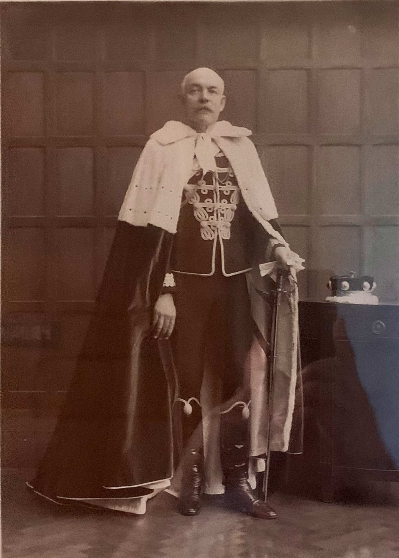 William Henry Armstrong Fitzpatrick Watson-Armstrong, 1st Baron Armstrong of Bamburgh and Cragside (1863-1941) in Coronation Robes