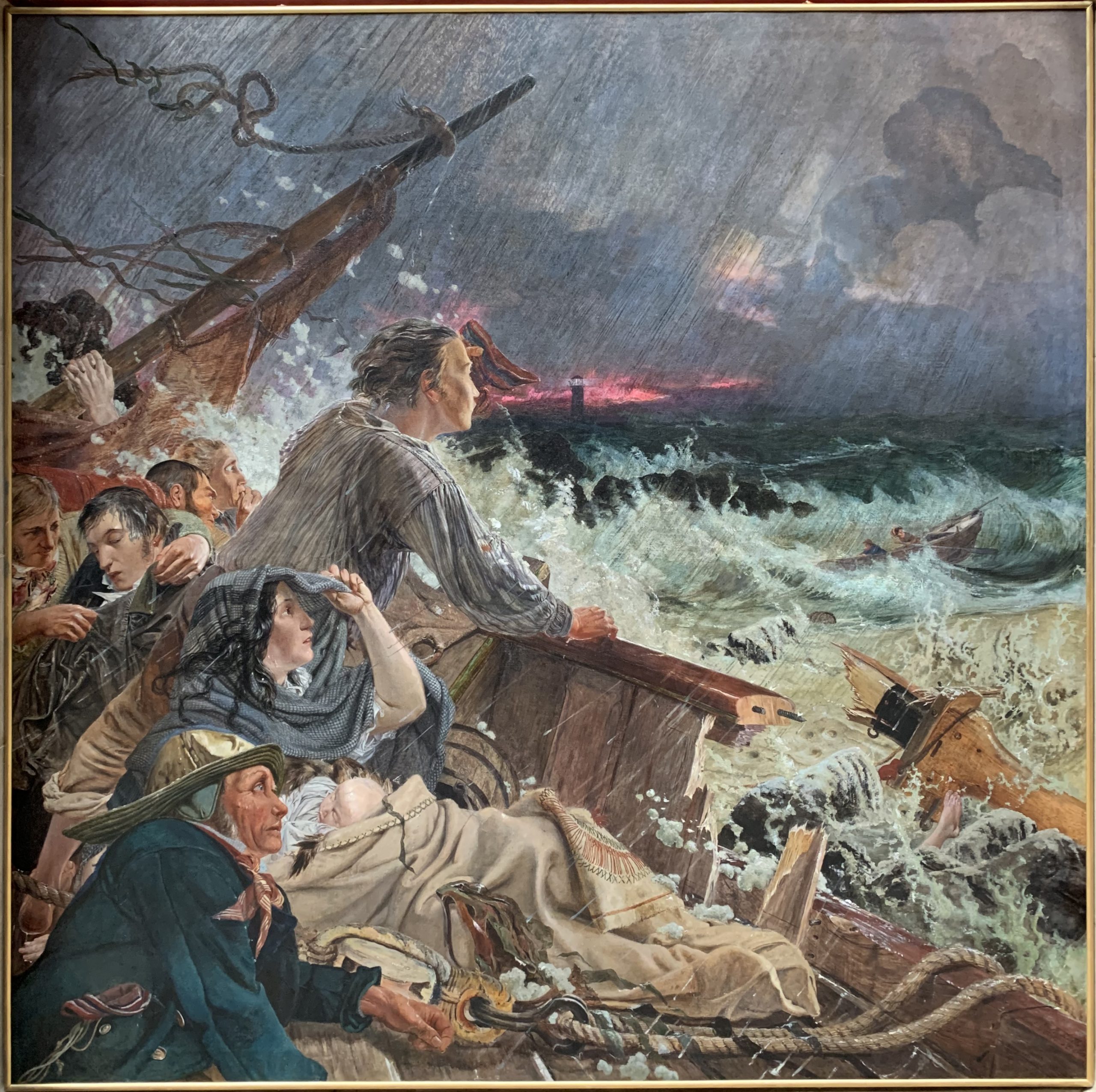 Grace Darling (1815-1842) and her father William Darling (d.1865) save the Survivors from the Wreck of the Steamer ‘Forfarshire’ on the Farne Rocks, 7th September 1838